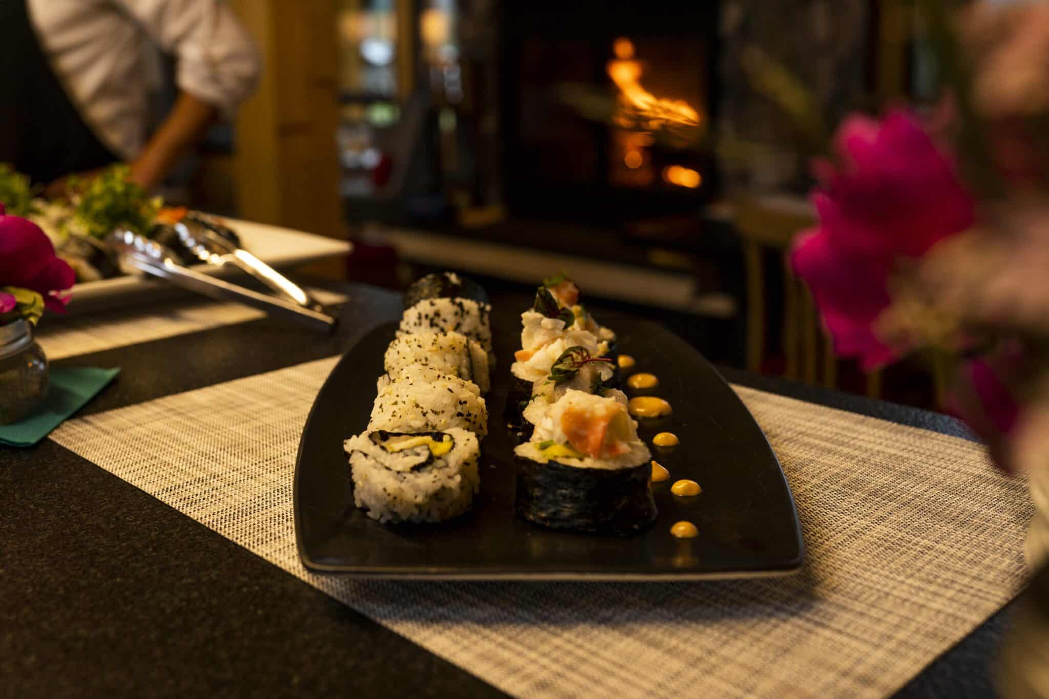 Fresh Alaskan Salmon Sushi Plating