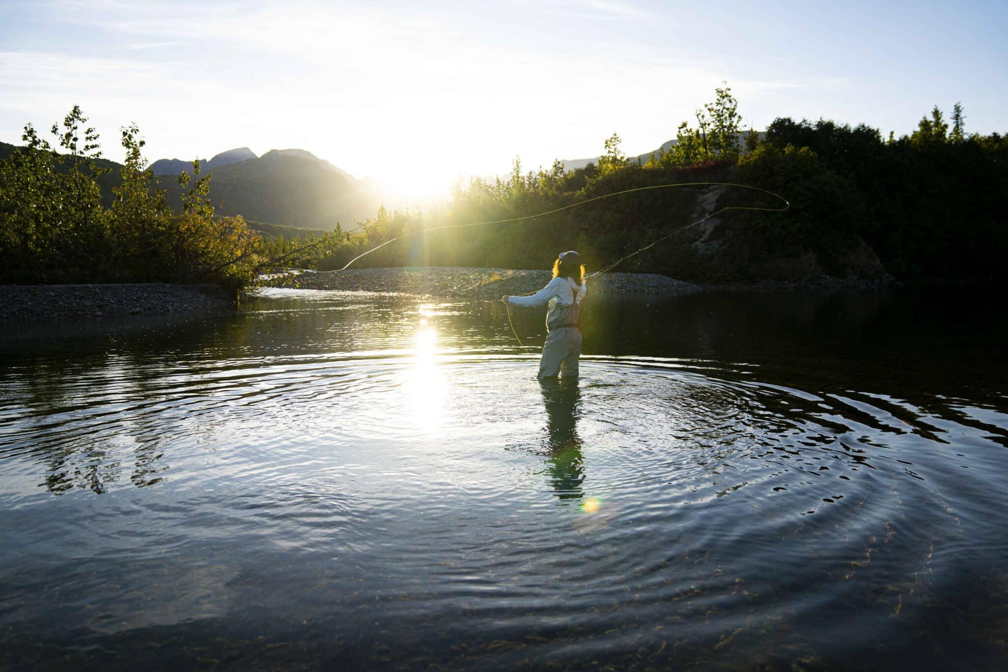 Alaska midnight sun fishing